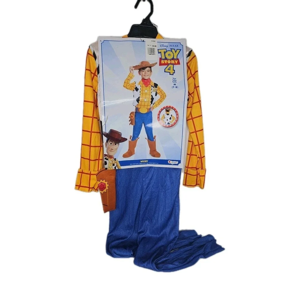 Disney Toy Story Woody Child's Size 7-8 Jumpsuit & Hat New Halloween Dress Up - Picture 3 of 10
